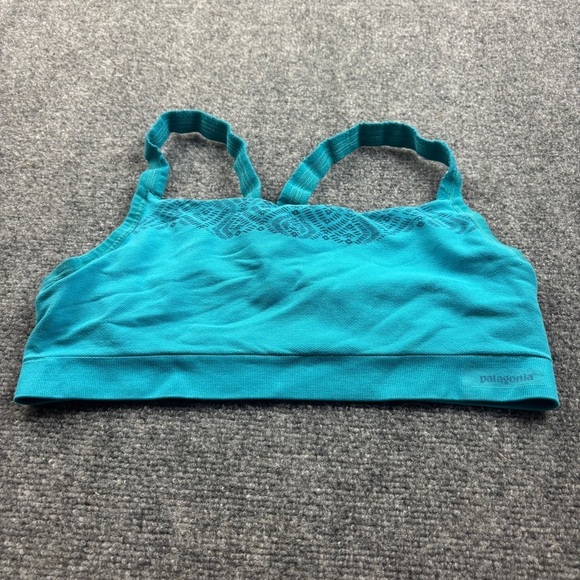 PATAGONIA Women’s Blue Activewear Racerback Sports Bra size: Large - Picture 1 of 9